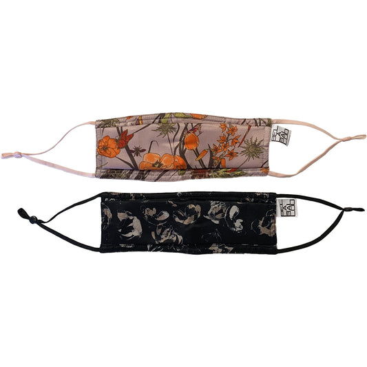 Face Mask in Silk/Cotton with 2 feminine prints