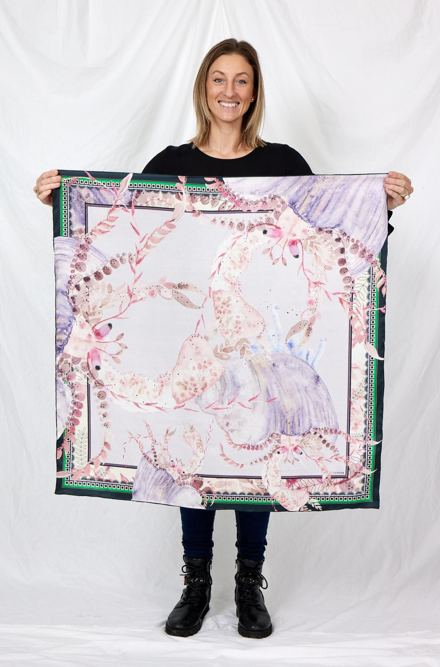 CANCER ZODIAC Silk Scarf / BELLA & VOSS