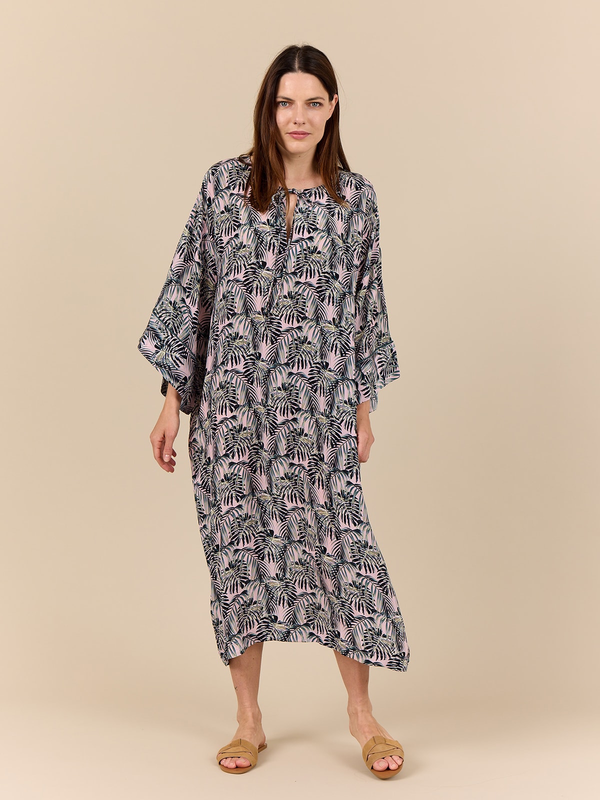 PALM LEAVES Kaftan Kjole