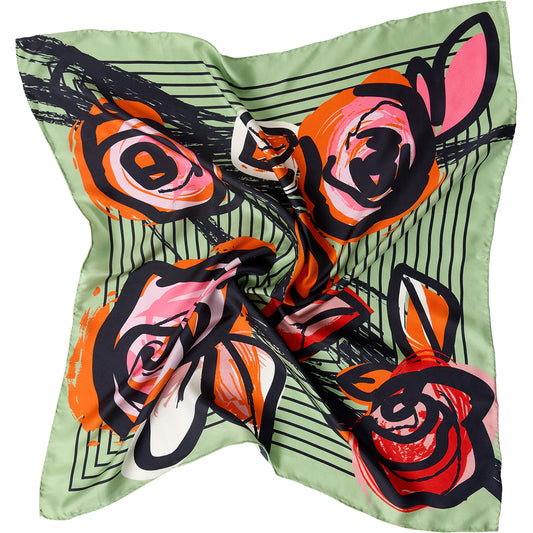 FLOWER POP Silk Scarf | Green