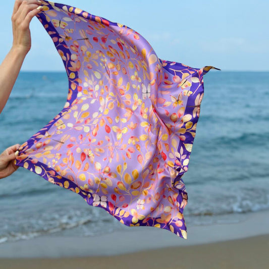 BEAUTIFUL PETALS Silketørklæde / BELLA&VOSS