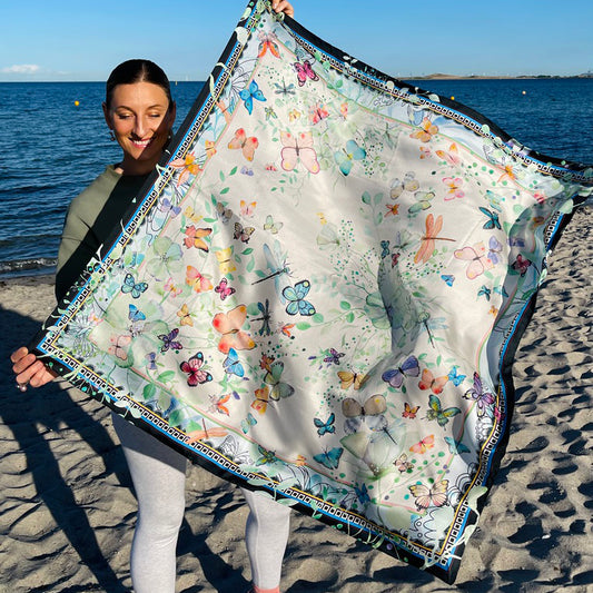 BUTTERFLY GARDEN Silk scarf/BELLA&VOSS